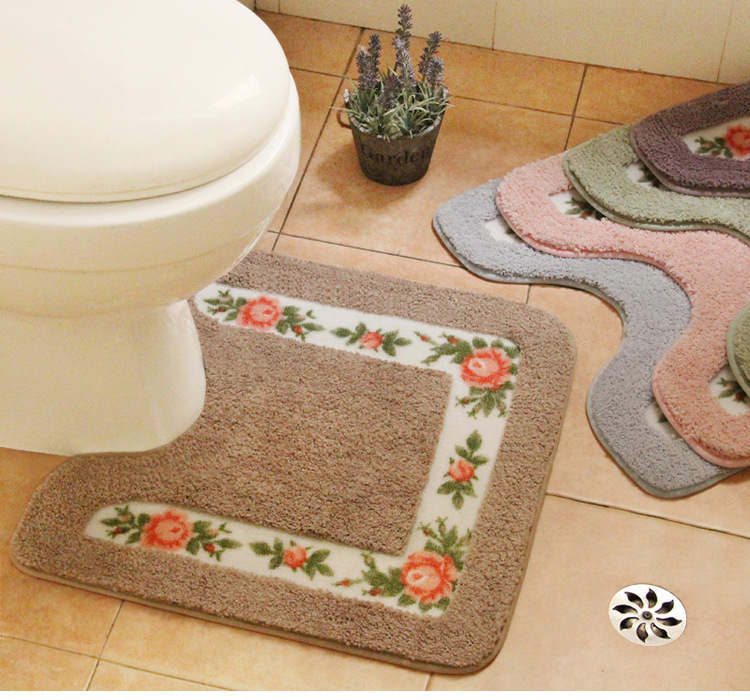 

New 50 * 50 bathroom toilet floor mat bathroom mat non-slip memory blanket