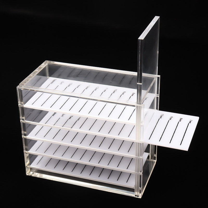 

5 Layers Clear Eyelash Storage Box Makeup Display Container Eyelashes Glue Pallet Holder Grafting Eyelash Transparent Container