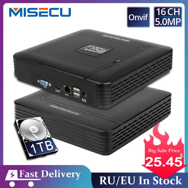 

MISECU H.265 Mini NVR Full HD real P2P 16CH/8CH 5MP 16CH 1080P Video Recorder Motion Detect ONVIF For IP Camera Security System