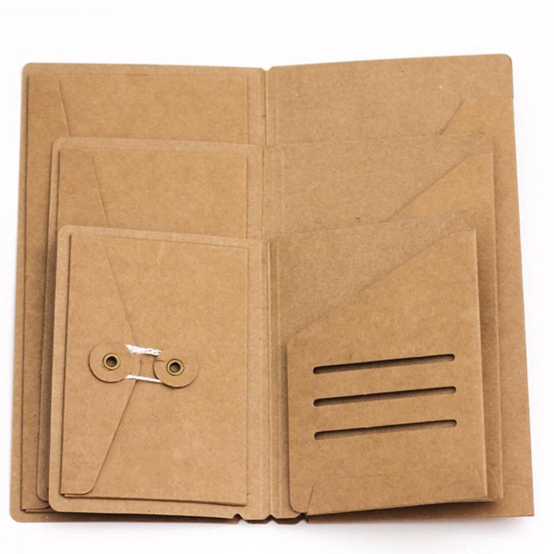 

1Pc Portable Kraft envelope ticket receipt card package passport holder Business travel passport holder document organizer