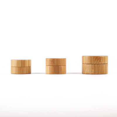 

100pcs-50g Environmental Bamboo Empty Refillable Cosmetic Face Cream Jar with bamboo lids
