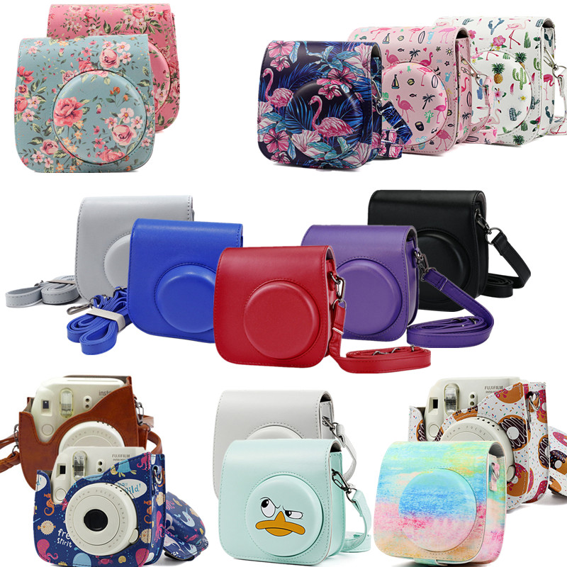 

mini camera leather cover for instax mini 9 mini8 instant film camerase bag pu for fujifilm instax mini 8+ instant film cameras