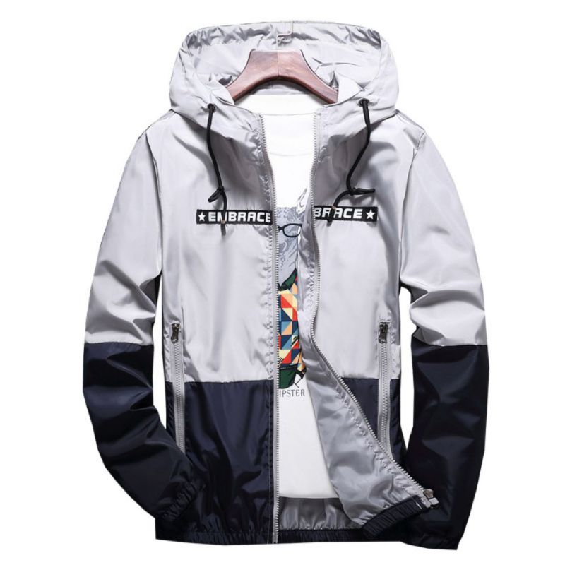 

Hot Sports cycling Jacket Teenager Boys Hooded Zipper Thin Windproof Water Resistant Slim Student Outwear Sporting Coat