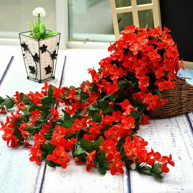 

Violet Green Plant Artificial Flower Decor Simulation Hanging Wall Basket Decor Flower Supplies Orchid Fake Home Par U4V6