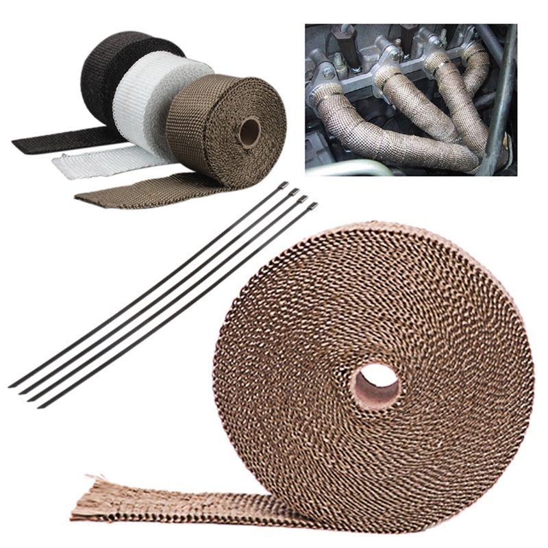 

Motorcycle Exhaust pipe Heat insulation winding tape Front Pipe Anti-hot Wrap Heat Manifold Cloth Insulation Cloth Fixed Strap