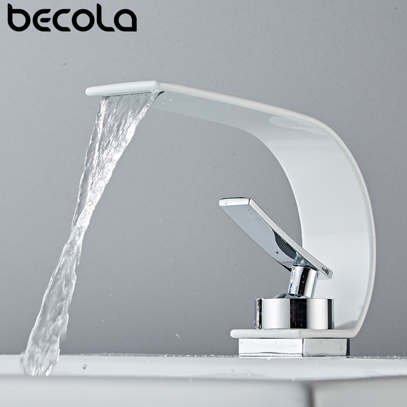 

Becola Wholesale And Retail Deck Mount Waterfall Bathroom Faucet Vanity Vessel Sinks Mixer Tap Cold And Hot Water Tap