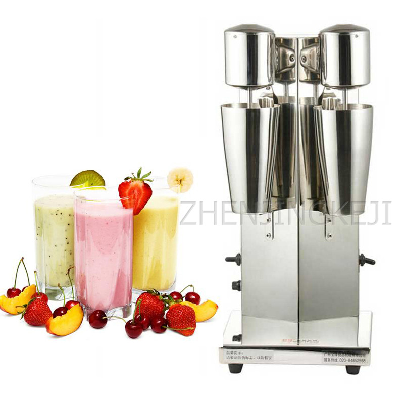 

110V/220V Double-head Milkshake Machine Electric Stainless Steel Commercial Mixing Milk Froth Machine 300W Milk Blender