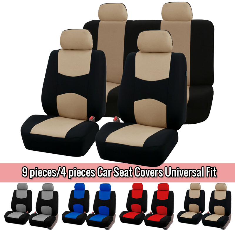 

AUTOYOUTH Car Seat Covers Full Set Universal Fit Car Accessories Auto Seat Protectors Car-Styling Gray/Black