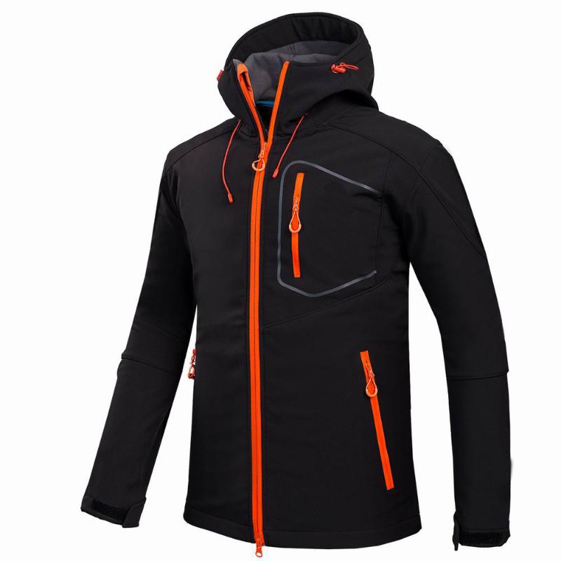 

New men' soft shell jacket wool outdoor windbreak waterproof warm mountain climbing fishing hunting jacket, Gray
