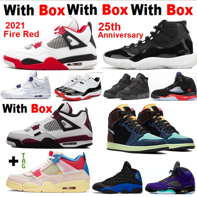 

New 2021 Bio Hack 1s 4 Fire Red 4s With Box 11 25th Anniversary 5 What The 4 11s Basketball shoes Sneakers Men, Color-40