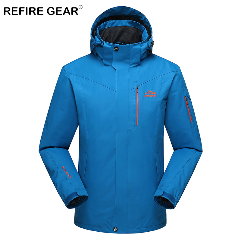 

ReFire Gear Winter Warm Wool Outdoor Camping Jacket Men Waterproof Windproof Hiking Jacket Coat Male Skiing Windbreaker Jackets, Black