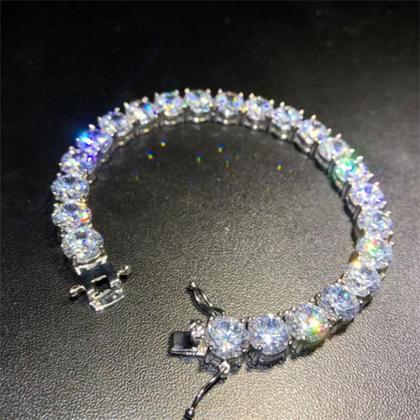 

Iced Out Diamond Tennis Bracelets Mens Gold Silver Hip Hop Bracelets Jewelry High Quality 8mm Zircon Bracelet a127