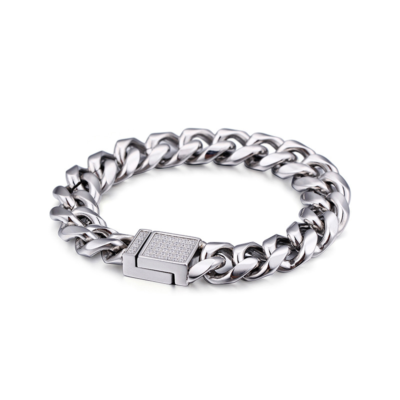 

Men's Bracelets Punk Titanium Steel Silver Color Male Jewelry Gift Drop Ship