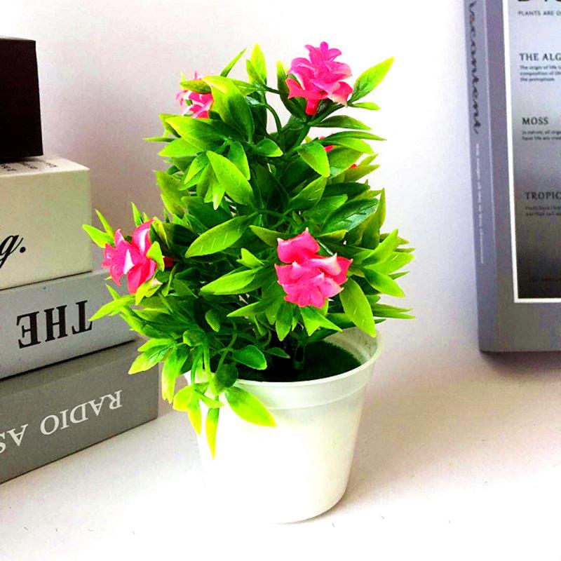 

Fake Artificial Bonsai Potted Plant Home Office Table Ornament With Pot, Red