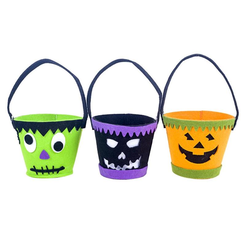 

1Pc Halloween Funny Ghost Kids Children Trick or Treat Gift Candy Bag Felt Basket Candy Container Halloween Accessory