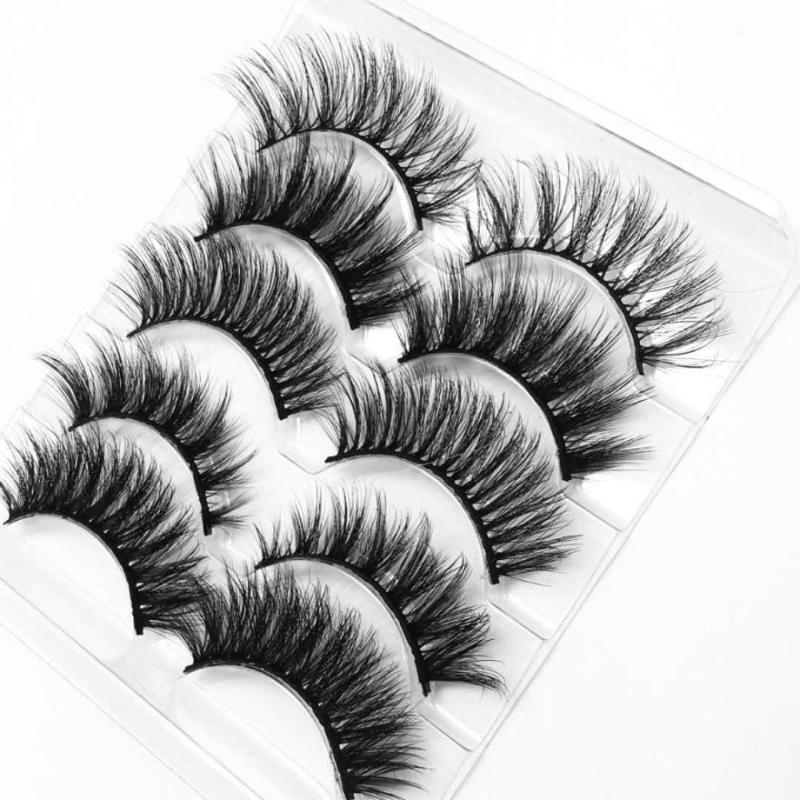 

5 pairs faux 3d mink lashes 25mm lashes fluffy wispy false eyelashes natural long eyelash extension makeup handmade fake lash