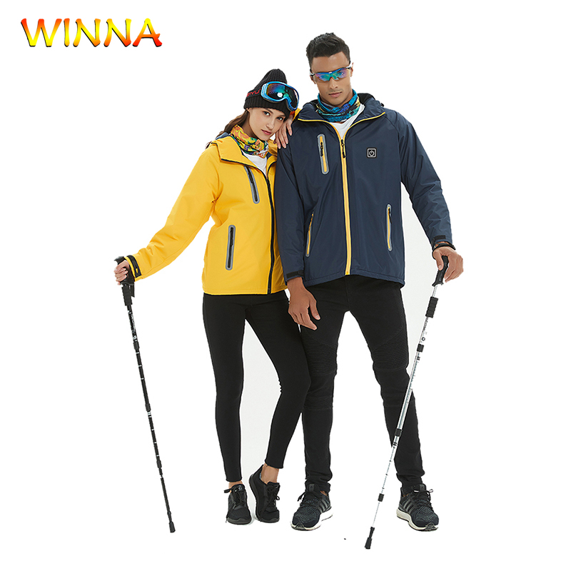 

Winter Camping & Hiking Heated Jackets Thick Waterproof Hooded Windbreaker for Men Women Outdoor Sport Thermal Windproof Outwear, Without battery