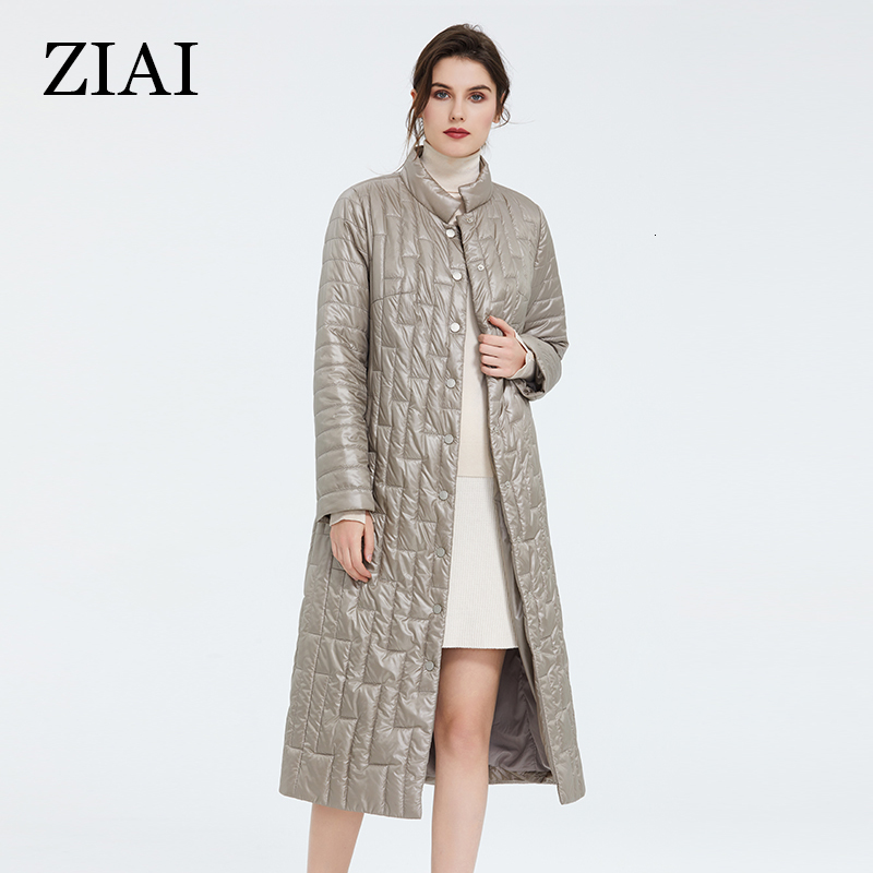 

ZIAI 2020 women jacket winter autumn long warm collar Placket button Comfortable Windproof coats for office lady outwear ZM-7215, Camel t033