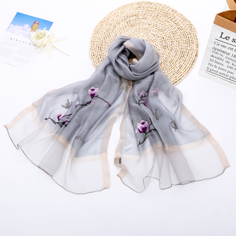 

Scarf Women Women's Chinese Wind Scarf Blended Embroidered Outdoor Multicolor Scarves Ladies Shawl High Quality Winter