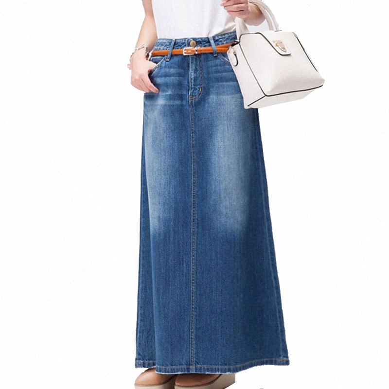 plus size denim skirts online