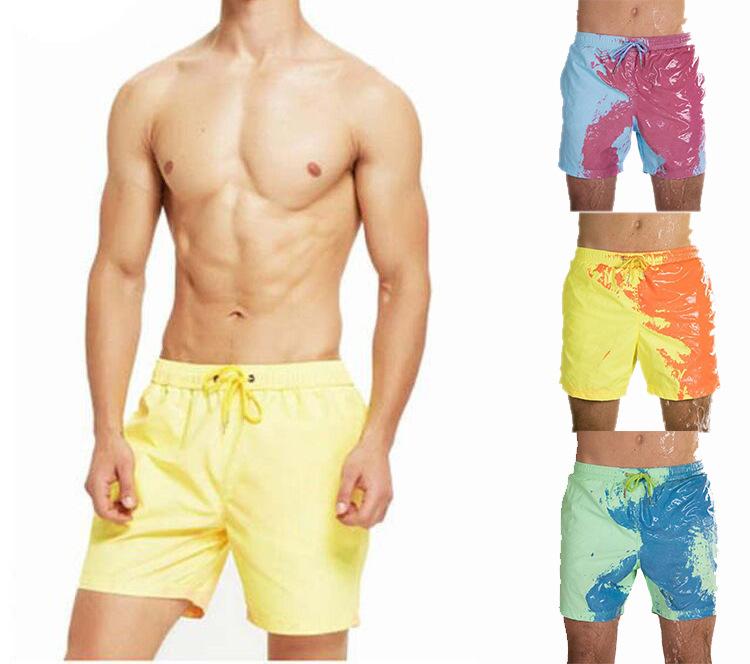 2020 Men Swimwear Shorts Temperature Sense Discoloration Magical Change Color Beach Shorts Quick Dry Bathing Shorts Beach Pants-image-567206818