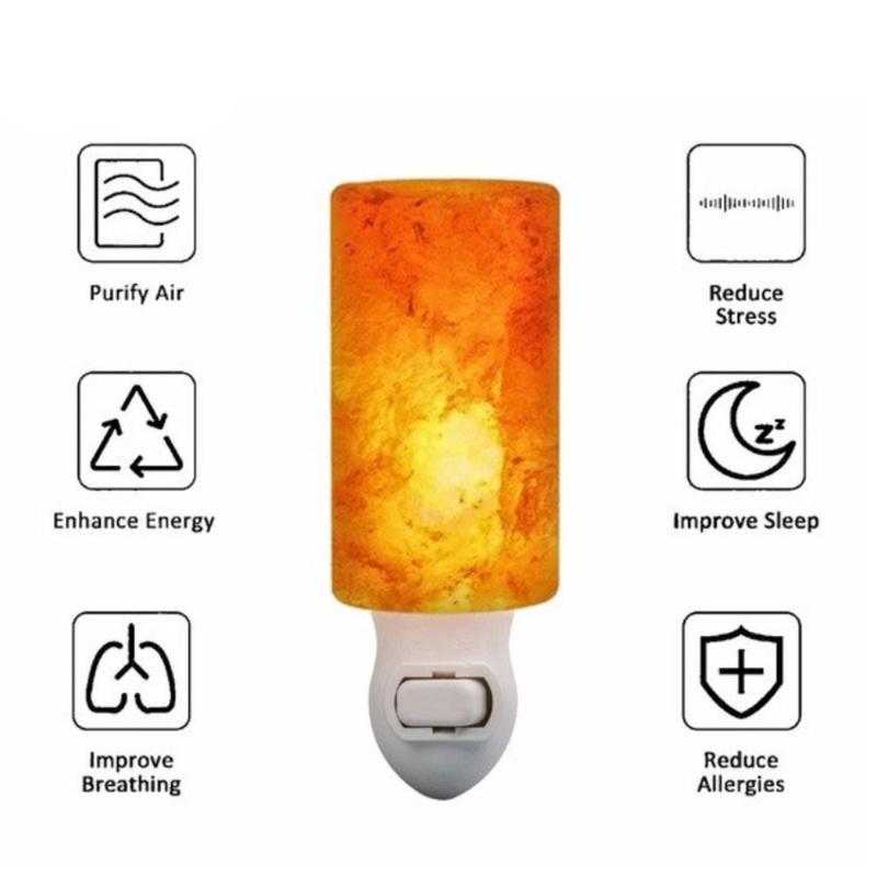 

G&T Rotatable Mini Himalayan Salt Wall Lamp US Plug Bedside Bedroom Lamp Home Decor Cylinder Ball Heart Shape