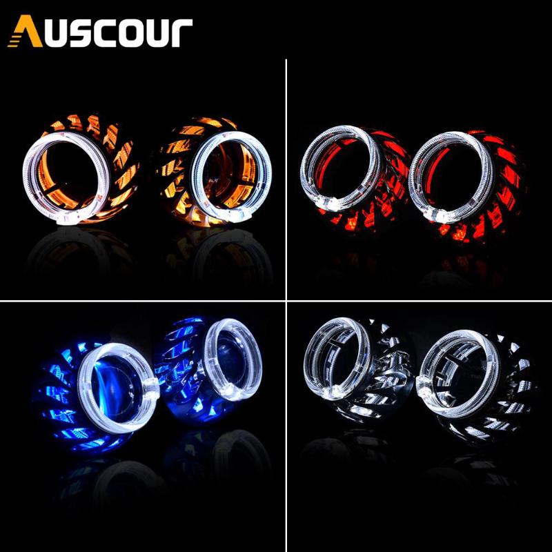 

2.5 inch Fire Wheel Angel Eyes Shrouds for Mini Bi Xenon Hid Projector Lens H1 H4 H7 Car Headlight Headlamp Car Assembly Modify
