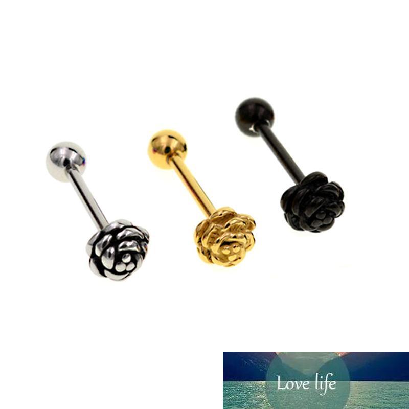1,6 x 16 mm Varilla de piercing Barbell negro con bcr de acero inoxidable Black Steel