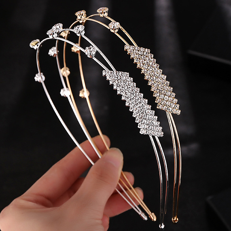

Simple Women Hair Decoration Bridsl Rhinestone Headband Elegant Rhinestone Hair Hoop Diamante Hairband For Wedding Party