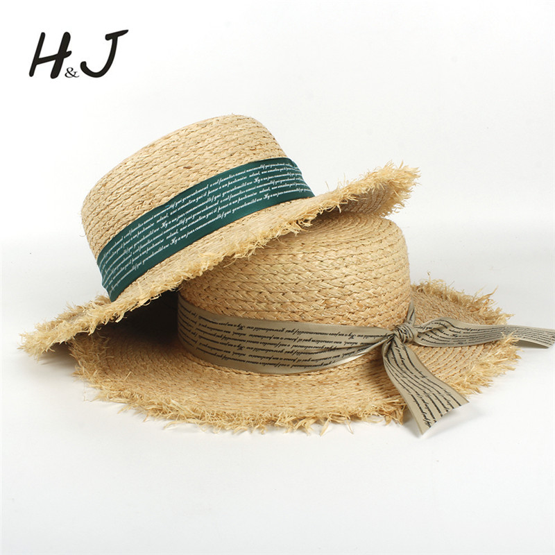 

Nature Raffia Straw Summer Women Beach Sun Hat For Lady Flat Round Tassel Boater Sunbonnet Hat Size 56-58CM, Green