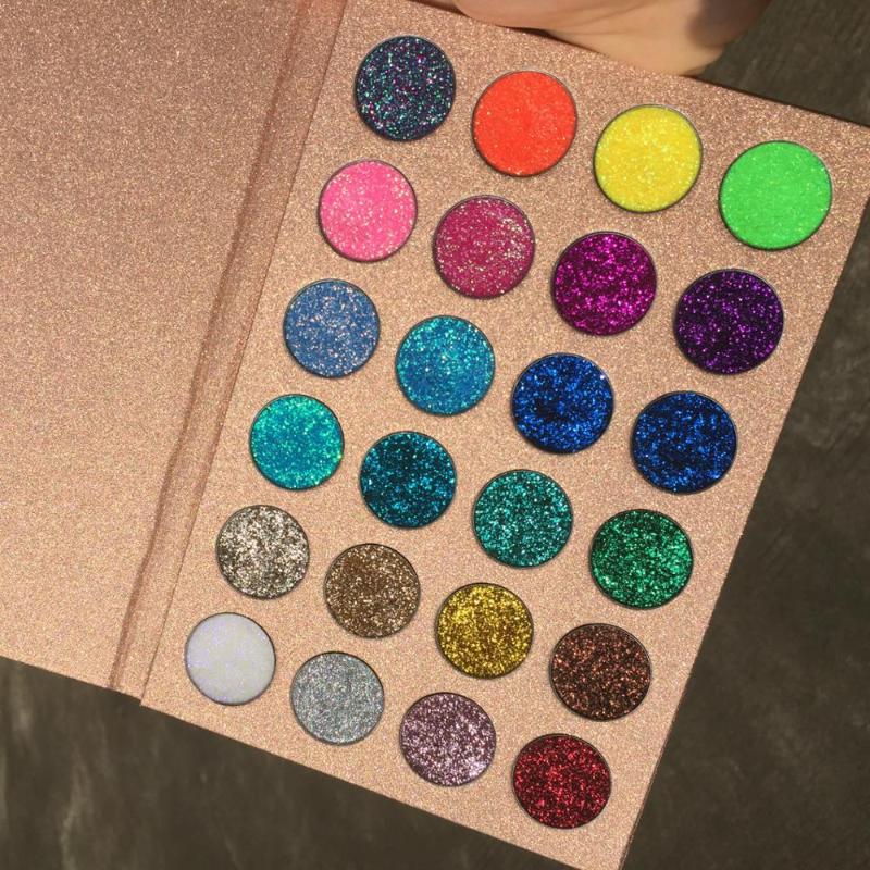 

10 Pieces Glitter Shiny Eyeshadow Palette Metallic Sequins Eyeshadow Powder Private Label Customized Logo, Without logo