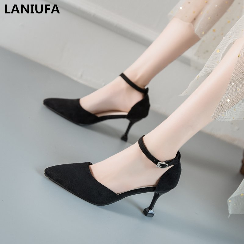 

2020 HOT sale fashion Women Shoes Female Pointed Toe Pumps Flock Dress High Heels Shoes Wedding woman mujer Zapatos, Pink