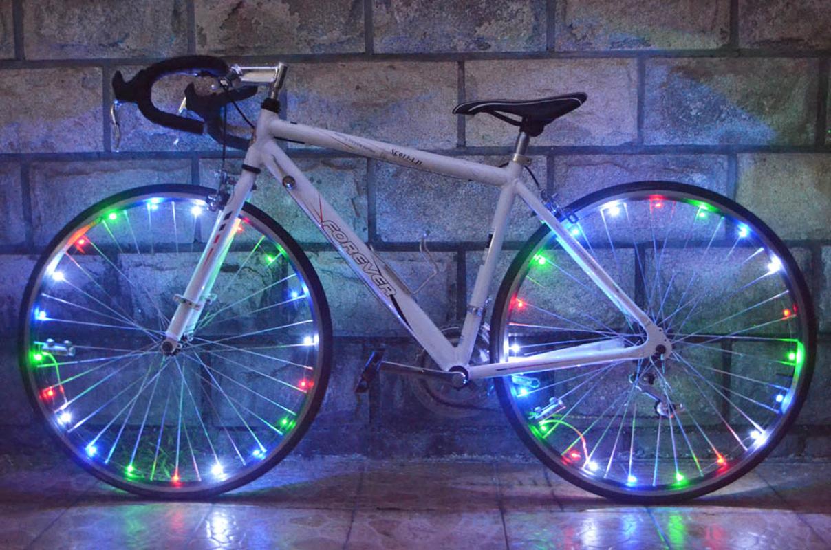 

Waterproof 20 LEDs Bicycle Bike Cycling Rim Lights LED Wheel Spoke Light 2.2m String Wire Lamp Bicycle wheel light 6 colors