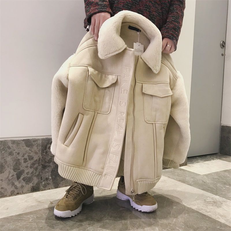 

2019 new men's thickened winter coat cotton jacket Korean Trend cotton padded jacket tooling winter streetwear, Beige