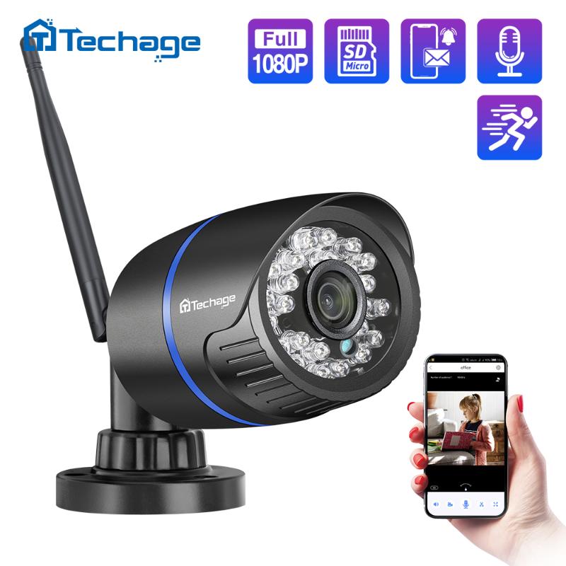 

Techage 1080P Wireless Wifi IP Camera SD TF Card Audio Record 2MP IR Night Vision 2MP P2P Onvif CCTV Outdoor Video Surveillance