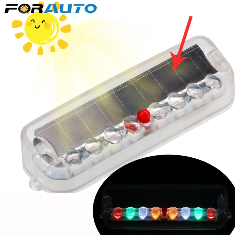 

NEW Universal Alarm Lamp Car Solar Power Simulated Alarm Warning Strobe Light Anti-Theft 8 LED Flashing Security Light, As pic