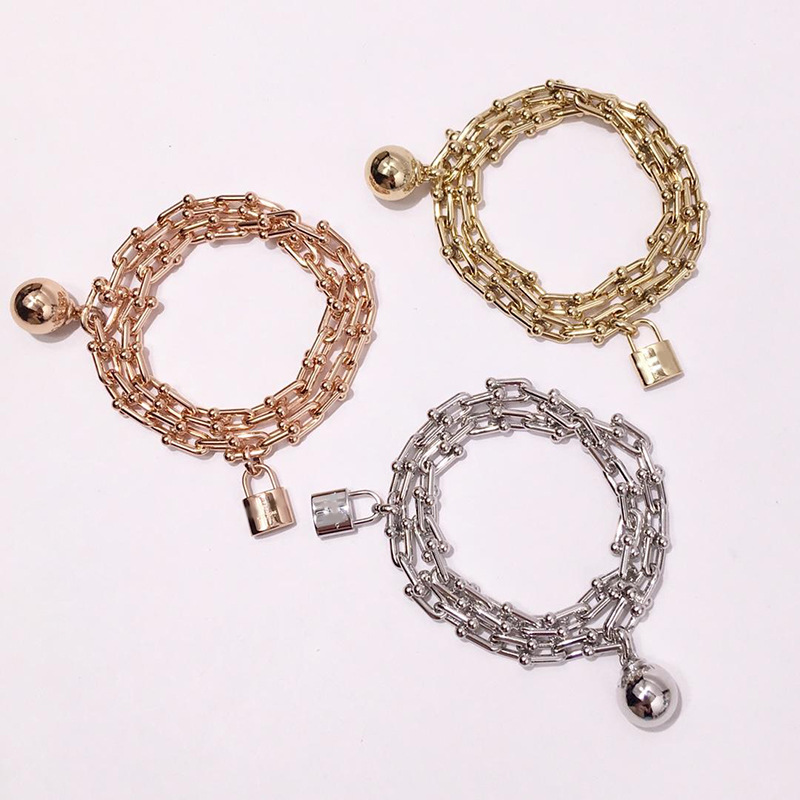 

High Quality U Shape Lock Bracelet For Women Titanium Steel Bangle
