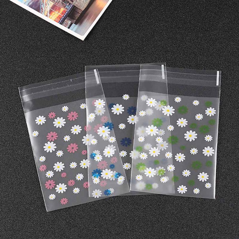 

50-100pcs Daisy Cookies Bags Candy Biscuit Packaging Bag Birthday Wedding Christmas Gift Wrap Easter Party Decoration