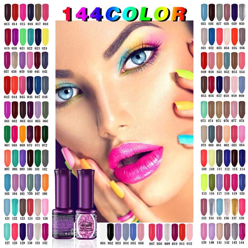 

VOG Free Shipping 1pcs 6ml Colorful Gel Gel Nail Polish 144 colors for choice Nail Polish Pure Color For Art, Pure color137
