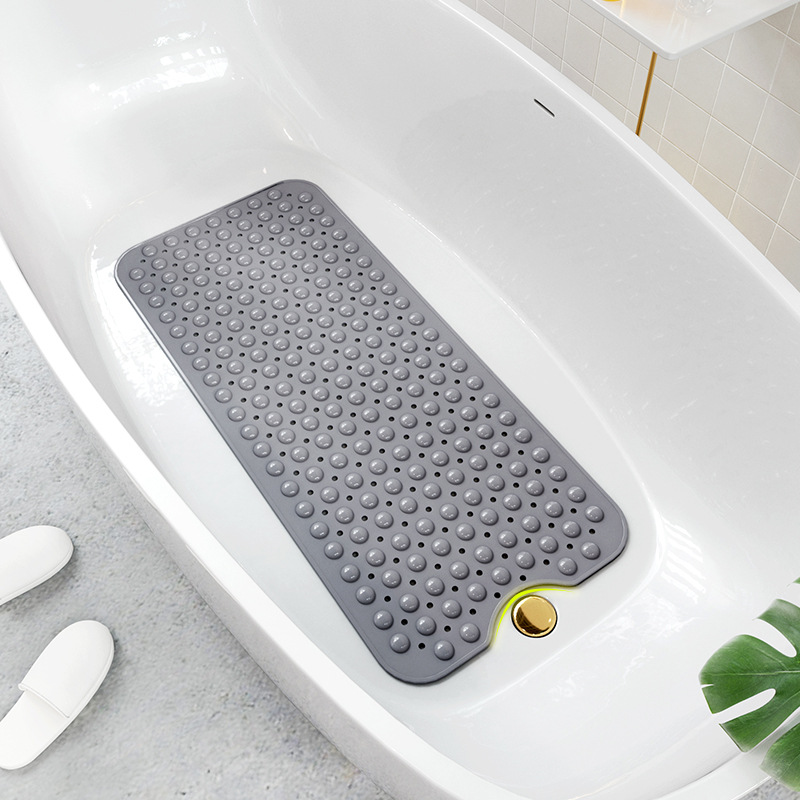 

100*40CM Rectangle PVC Bathroom Non-slip Mat Soft Bathroom Massage Mat Suction Cup Non-slip Bathtub Carpet