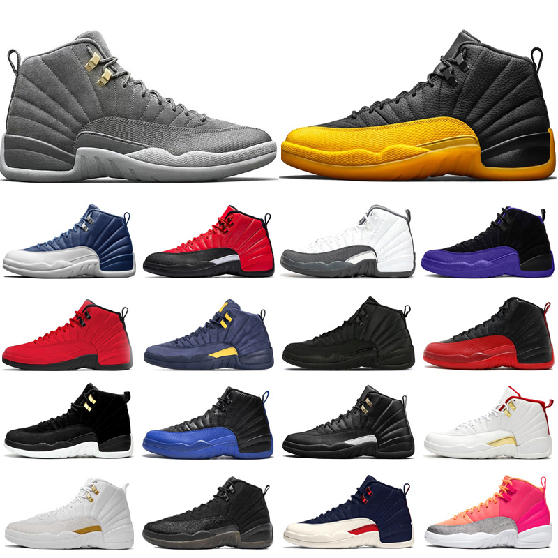 

Jumpman Indigo University Gold 12 12s Mens Basketball Shoes Reverse Flu Game Dark Concord Wolf Grey Mens Trainers Sports Sneakers