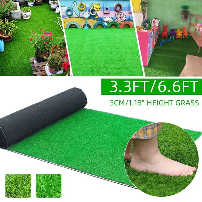 

1/2/3m Artificial Simulation Lawn Kindergarten Football Field Playground Fake Green Grass Encryption Pet Dog Outdoor Golf Decor, Summer grass 0.5x1m