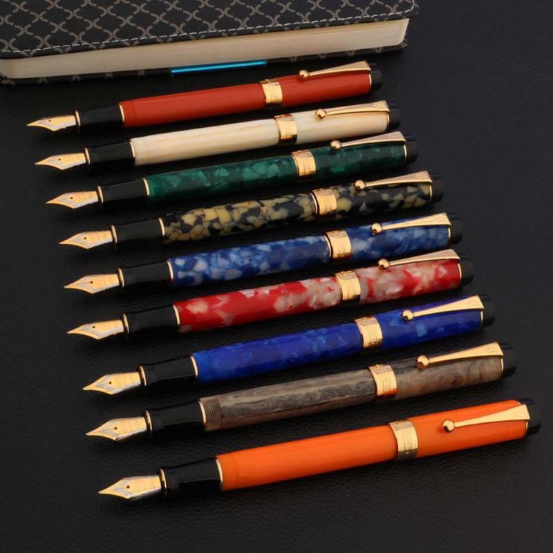 

luxury quality jinhao 100 Fountain Pen Century Tofu Acrylic Retro spinning elegante signature calligraphy fude pen Stationery, Red