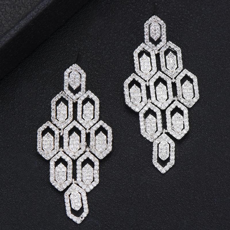 

Siscathy Trendy Cubic Zircon Statement Earrings For Women Fashion Jewelry Brand Stud Bohemian Earrings CZ Dubai Bridal Wedding