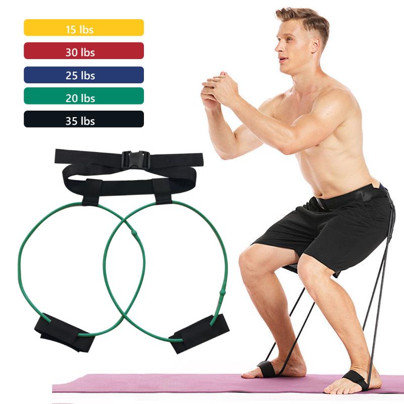 

35lb Fitness Booty BuTraining Band Pedal Exerciser Resistance Bands Adjustable Waist Belt for Glutes Legs Muscle Workout