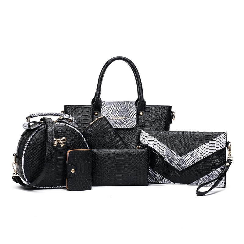 

Wholesale 6PCS Bags For Women 2020 New Purses And Handbags Luxury Designer Fashion Shoulder Bag Set Luxury Handbag With Wallet, Beige