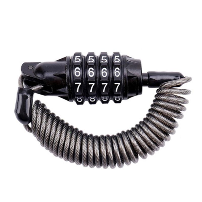

Mini Spring Anti-theft Bicycle Code Lock 4 Digits Combination Password Bike Lock Spring Disc Cable Wire Security
