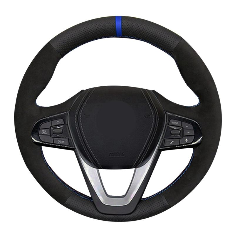 

Car Steering Wheel Cover Black Genuine Leather Suede For G20 G21 G30 G31 G32 X3 G01 X4 G02 X5 G05 X7 G07 Z4 G29