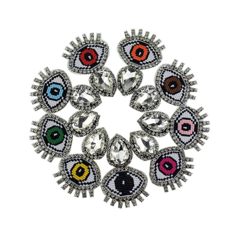 

2020 New Fashion Handmade Statement Embroidery Eye Drop Earrings for Women Vintage CZ Rhinestone Wedding Party Earrings Gift