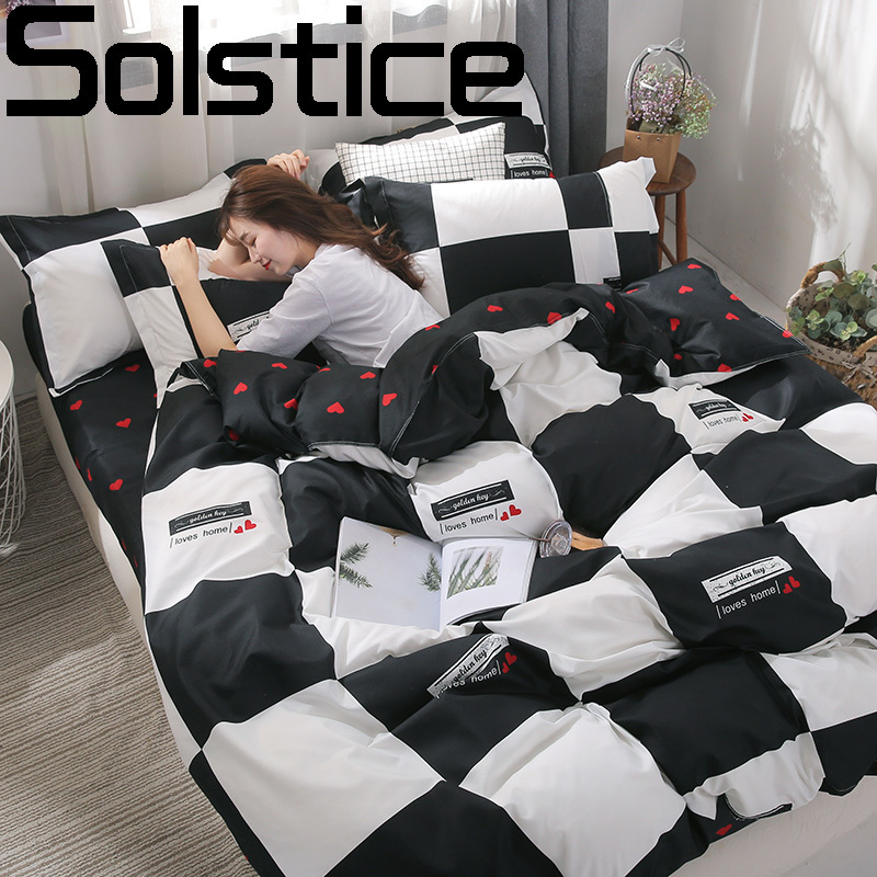 

Solstice homeuse teenage bedding sets bed sheet duvet cover pillowcases cute home Plain single bed size 3/4pcs, 16